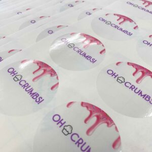 round clear stickers on sheets