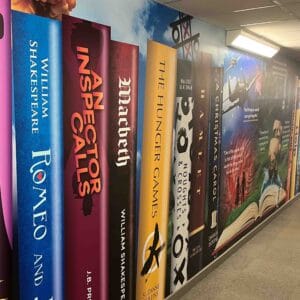 vinyl wall graphics in school corridor
