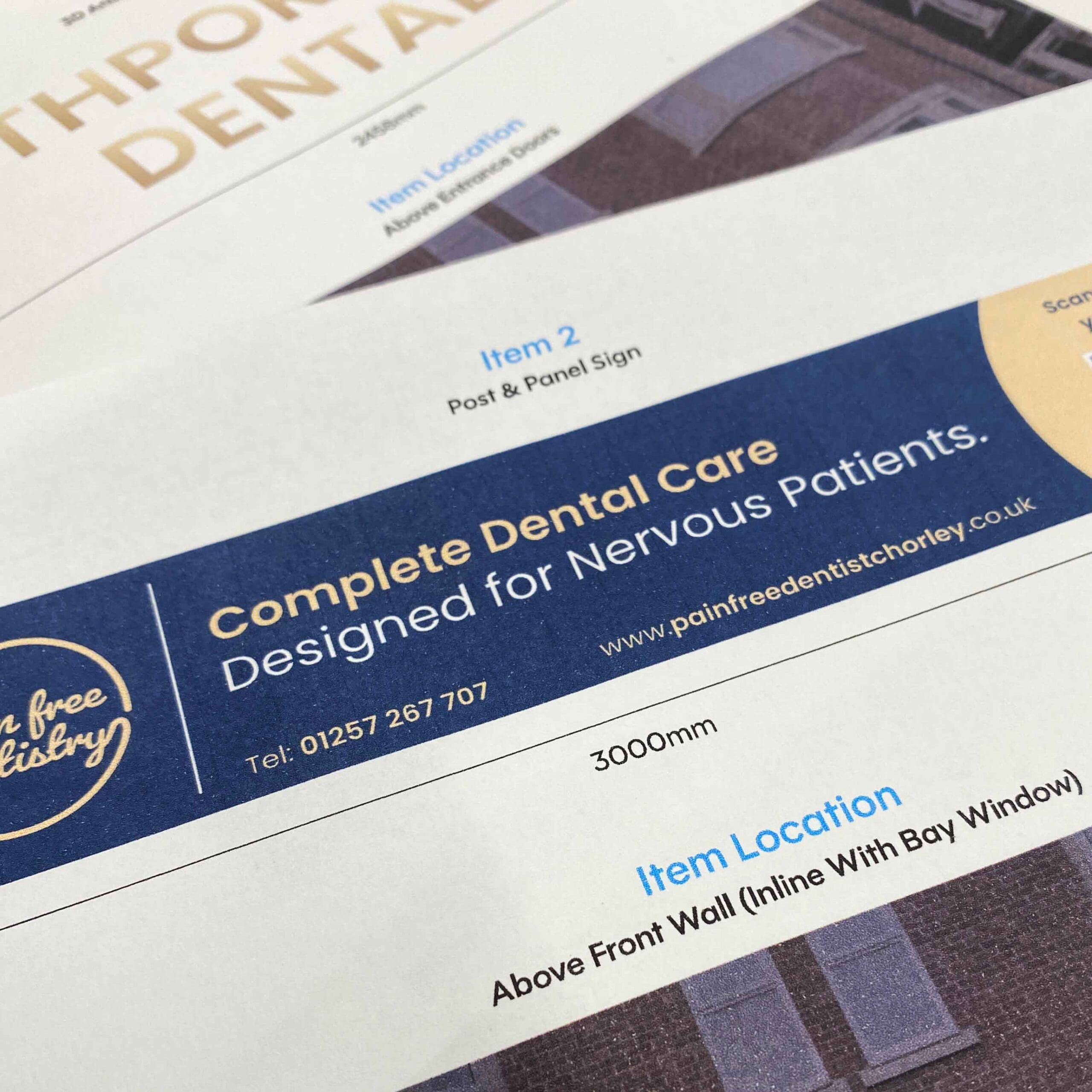 pain free dentistry signage proposal