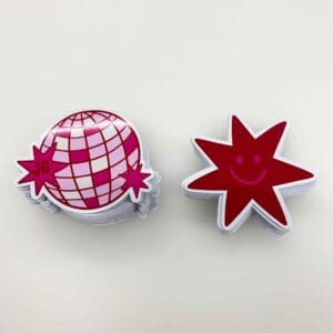 die cut stickers made by the sign collective for studio jg