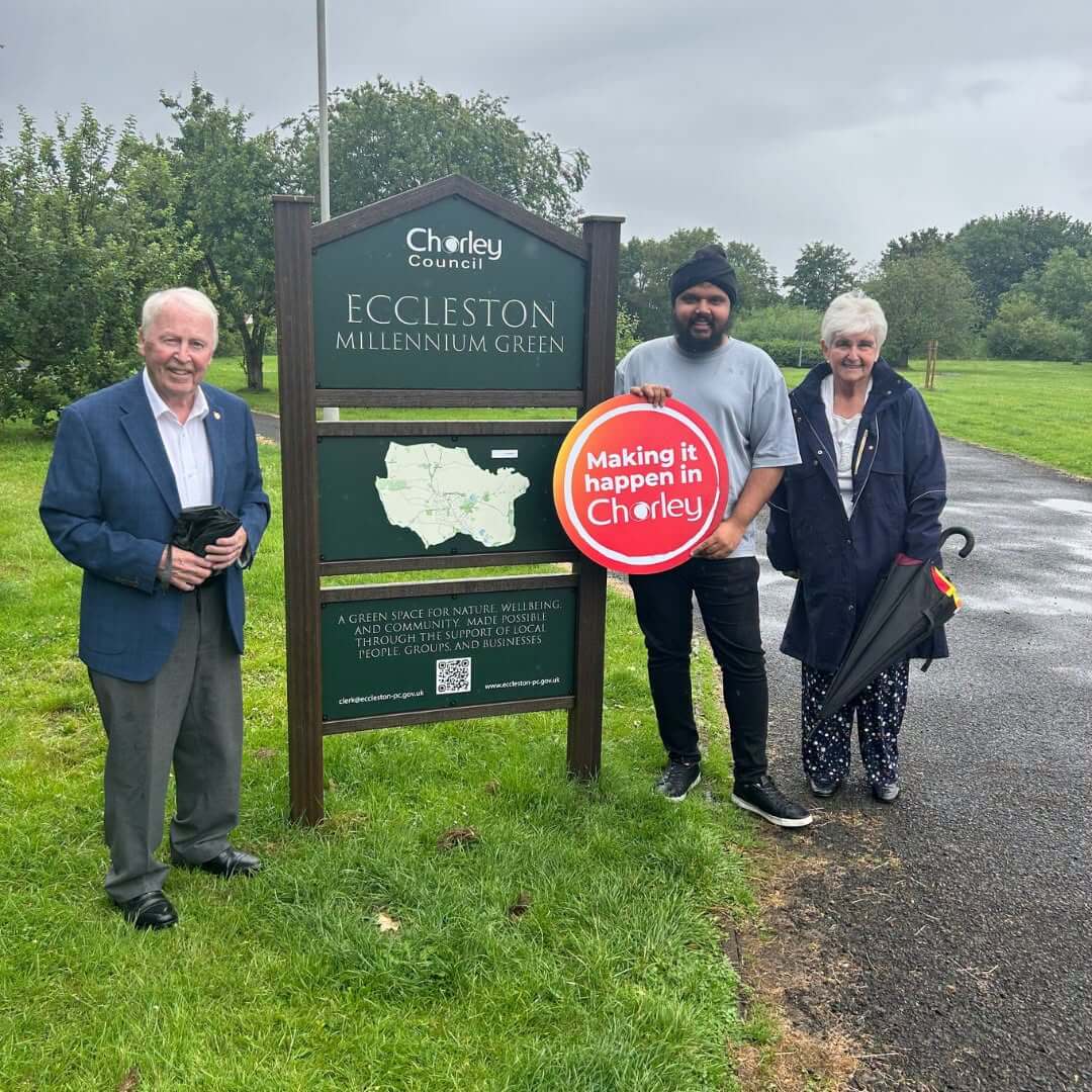 eccleston millennium green sign making it happen in chorley