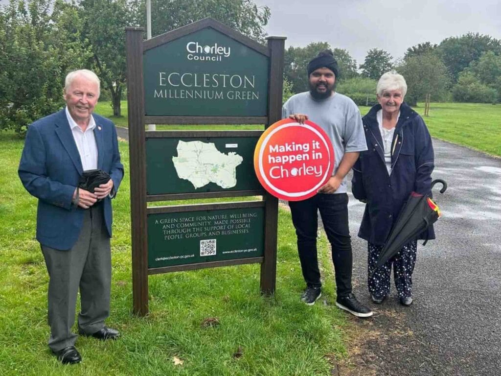 eccleston millennium green new sign feature